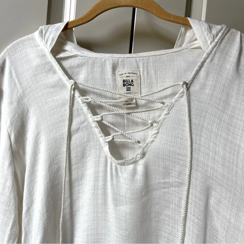 NWOT Billabong Same Story Coverup in Salt Crystal Size Large - Picture 4 of 8